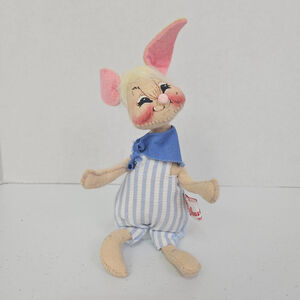 Vintage Annalee Cottontail Bunny Rabbit 1993 Overalls Neckerchief Whimsical